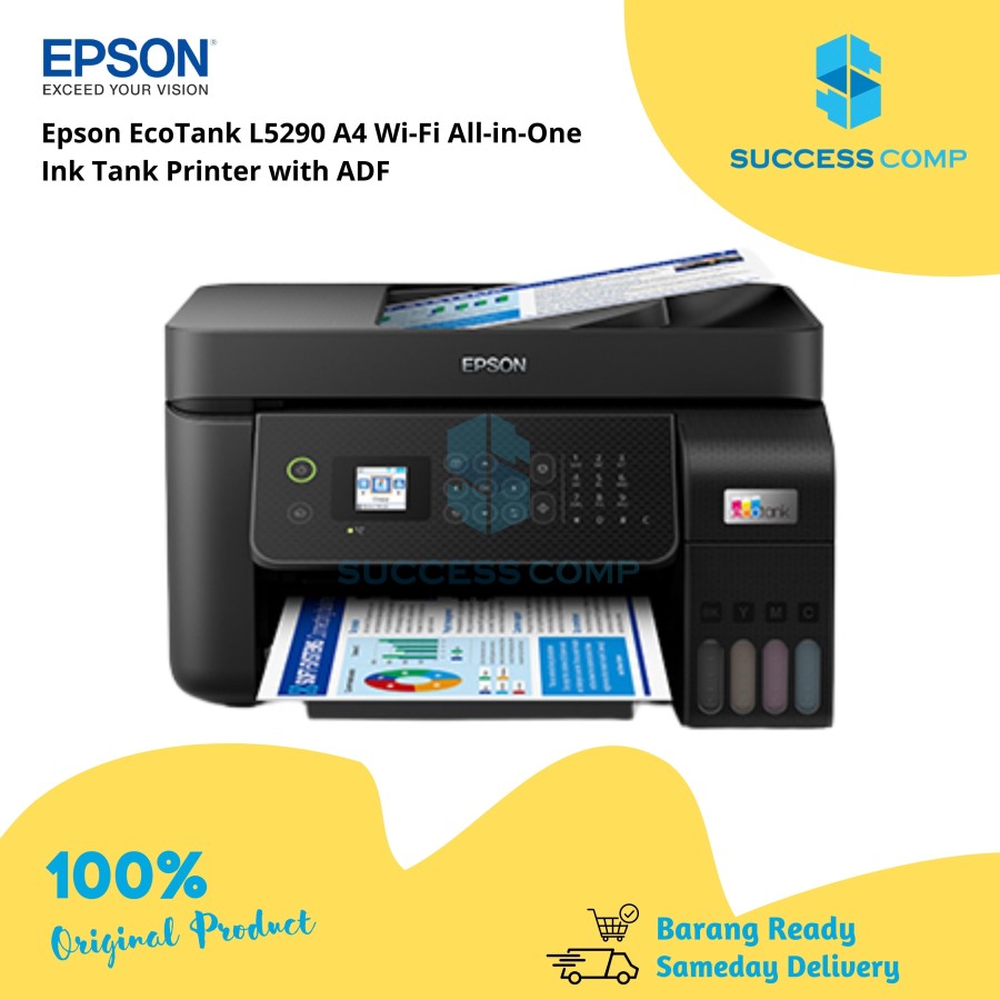 Printer Epson L5290 EcoTank All in One Wifi ADF Fax Garansi Resmi